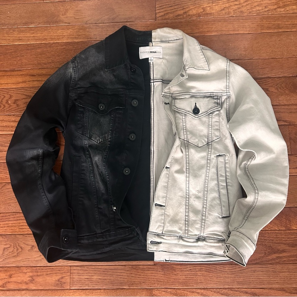NovaMen two tone jacket. Light staining on collar. Otherwise good condition.